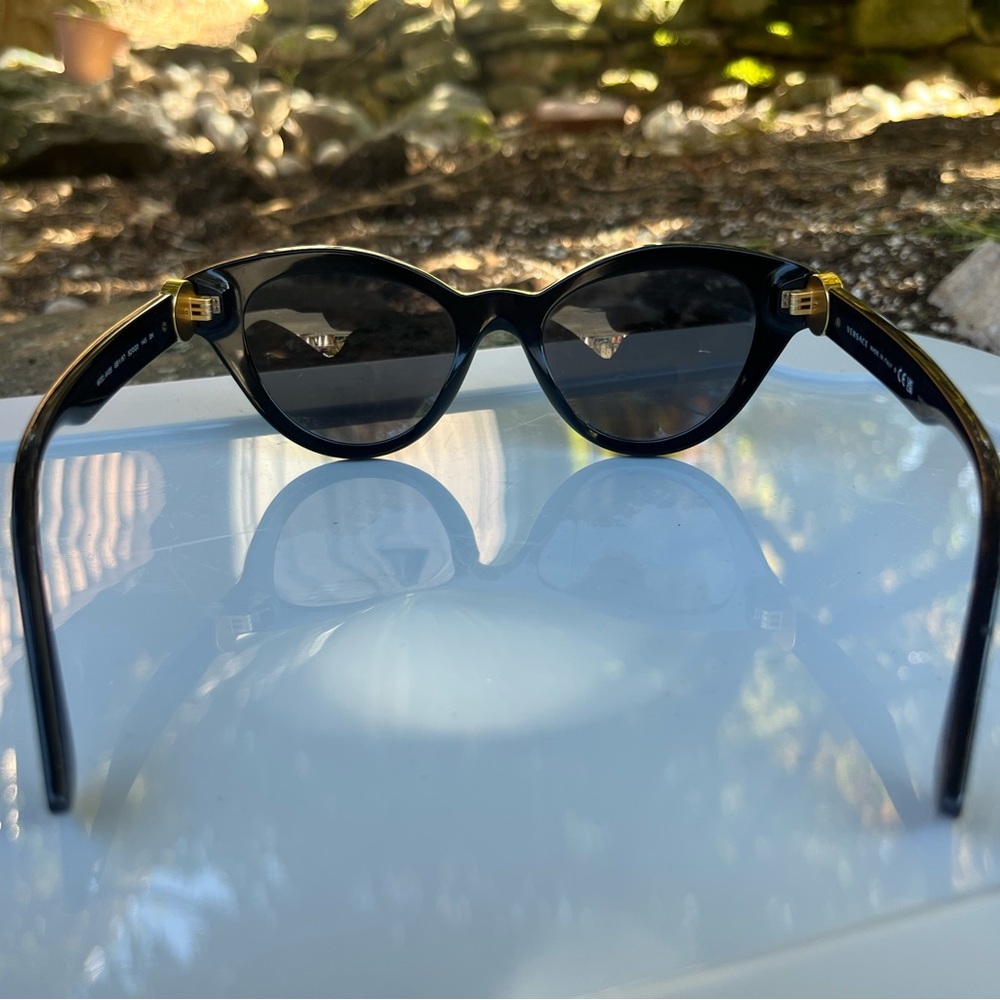 Versace Black Sunglasses with Gold Medallion - Picture 3 of 12